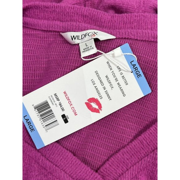 Wildfox Haley Brushed Long‎ Sleeve Knit Top Women’s Size Large NWT New - Picture 7 of 8